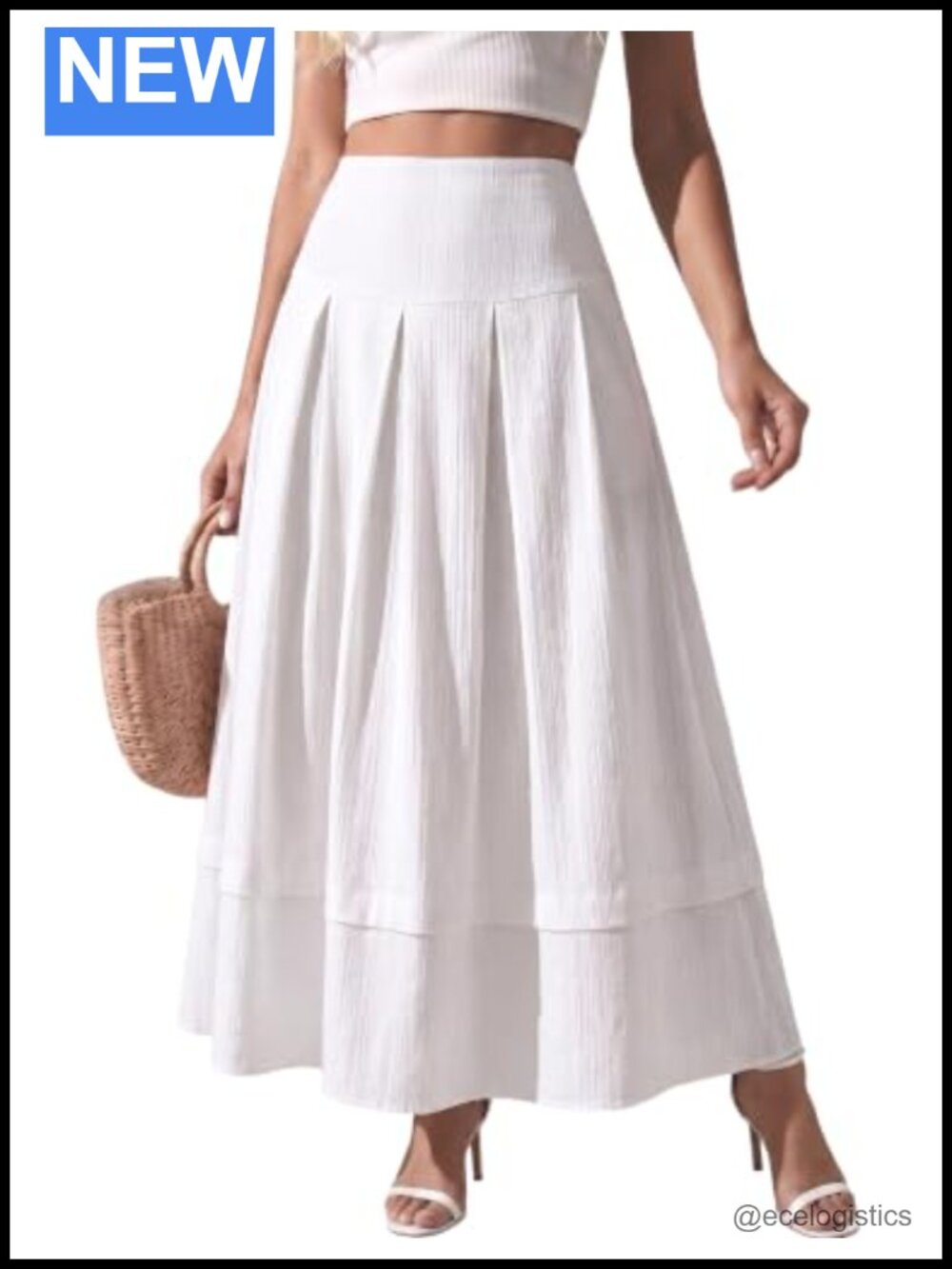 Women's High Waisted Maxi Skirt with Pockets Ruffle Tiered Long Boho Skirt